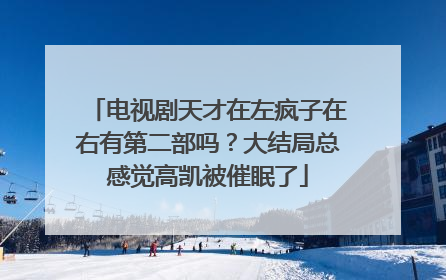 电视剧天才在左疯子在右有第二部吗？大结局总感觉高凯被催眠了