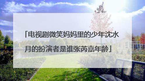电视剧微笑妈妈里的少年沈水月的扮演者是谁张芮嘉年龄