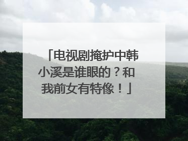 电视剧掩护中韩小溪是谁眼的？和我前女有特像！