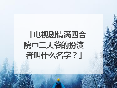 电视剧情满四合院中二大爷的扮演者叫什么名字？