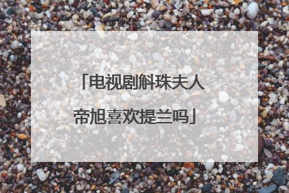 电视剧斛珠夫人帝旭喜欢提兰吗