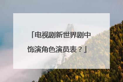 电视剧新世界剧中饰演角色演员表?