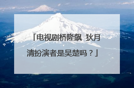 电视剧桥隆飙 狄月清扮演者是吴楚吗？