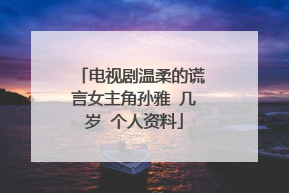 电视剧温柔的谎言女主角孙雅 几岁 个人资料