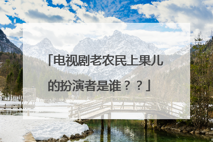 电视剧老农民上果儿的扮演者是谁??