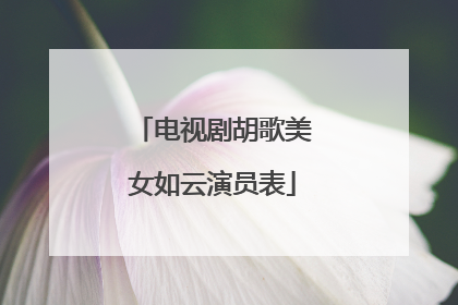 电视剧胡歌美女如云演员表