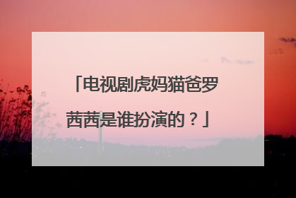 电视剧虎妈猫爸罗茜茜是谁扮演的？