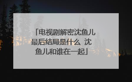 电视剧解密沈鱼儿最后结局是什么 沈鱼儿和谁在一起