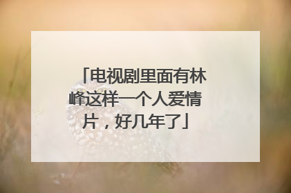 电视剧里面有林峰这样一个人爱情片,好几年了