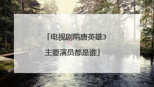 电视剧隋唐英雄3主要演员都是谁