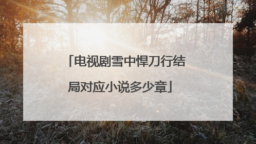 电视剧雪中悍刀行结局对应小说多少章