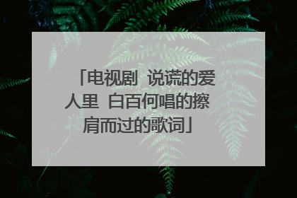 电视剧 说谎的爱人里 白百何唱的擦肩而过的歌词