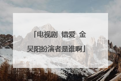 电视剧 错爱 金昊阳扮演者是谁啊