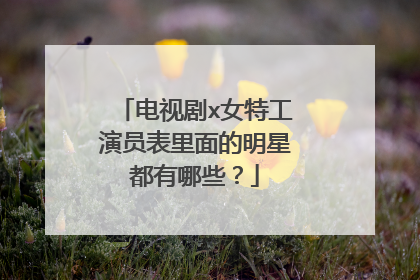 电视剧x女特工演员表里面的明星都有哪些？