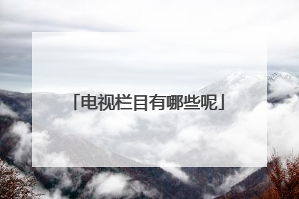 电视栏目有哪些呢