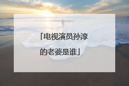 电视演员孙淳的老婆是谁