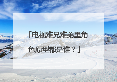 电视难兄难弟里角色原型都是谁？