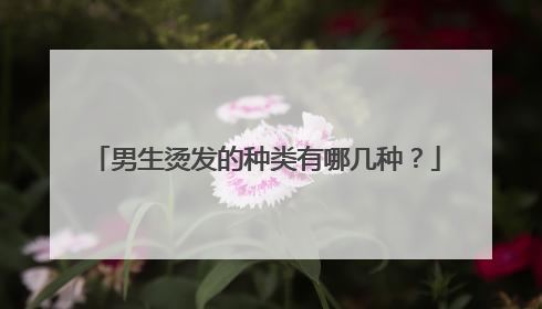 男生烫发的种类有哪几种?