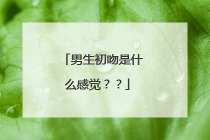 男生初吻是什么感觉？？