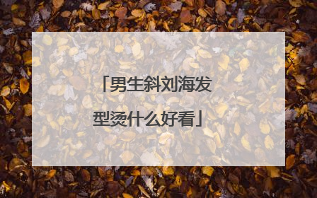 男生斜刘海发型烫什么好看