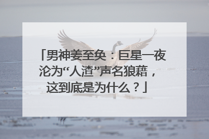 男神姜至奂:巨星一夜沦为“人渣”声名狼藉,这到底是为什么?