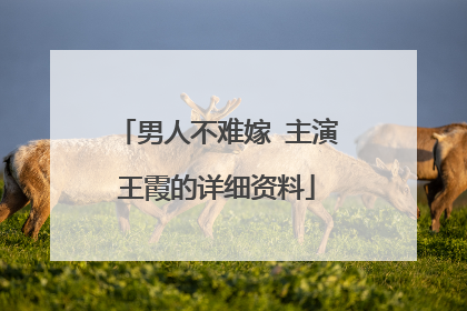 男人不难嫁 主演王霞的详细资料