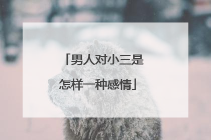 男人对小三是怎样一种感情