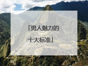 男人魅力的十大标准