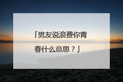 男友说浪费你青春什么意思?