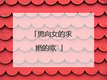 男向女的求婚的歌`
