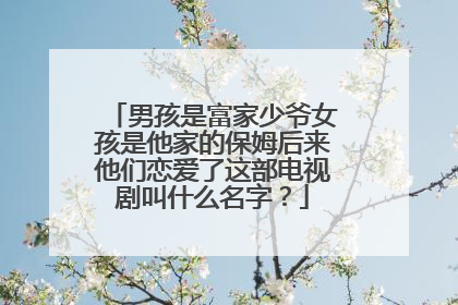 男孩是富家少爷女孩是他家的保姆后来他们恋爱了这部电视剧叫什么名字?