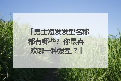 男士短发发型名称都有哪些? 你最喜欢哪一种发型？