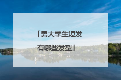 男大学生短发有哪些发型