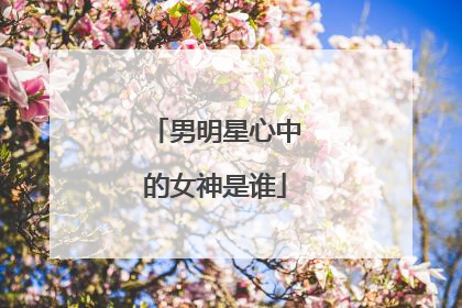 男明星心中的女神是谁
