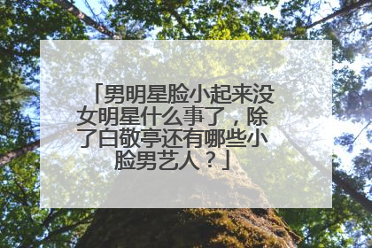 男明星脸小起来没女明星什么事了,除了白敬亭还有哪些小脸男艺人?