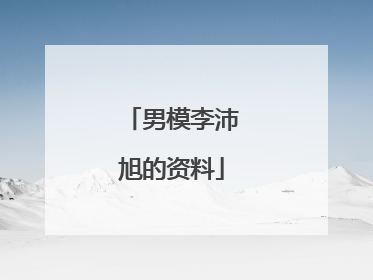 男模李沛旭的资料