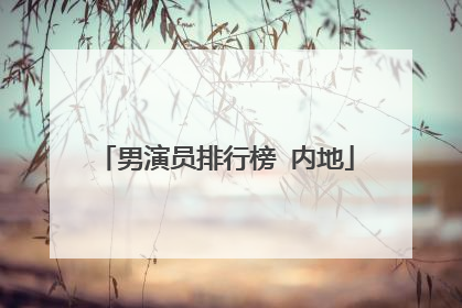 男演员排行榜 内地