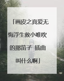 画皮之真爱无悔浮生救小唯吹的那笛子 插曲叫什么啊