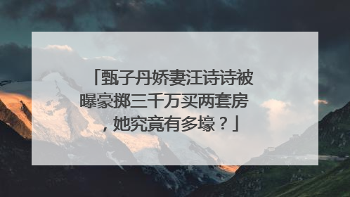 甄子丹娇妻汪诗诗被曝豪掷三千万买两套房,她究竟有多壕?