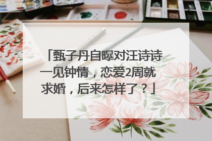 甄子丹自曝对汪诗诗一见钟情,恋爱2周就求婚,后来怎样了?