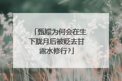 甄嬛为何会在生下胧月后被贬去甘露水修行?