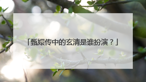 甄嬛传中的玄清是谁扮演?