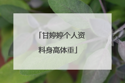甘婷婷个人资料身高体重