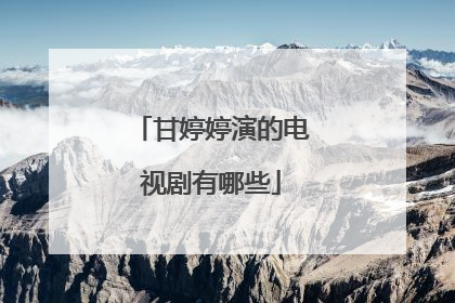 甘婷婷演的电视剧有哪些