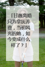 甘薇离婚只为拿抚养费，当初风光的她，如今变成什么样了？