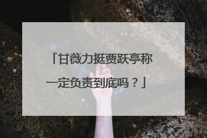 甘薇力挺贾跃亭称一定负责到底吗?