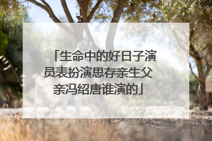 生命中的好日子演员表扮演思存亲生父亲冯绍唐谁演的