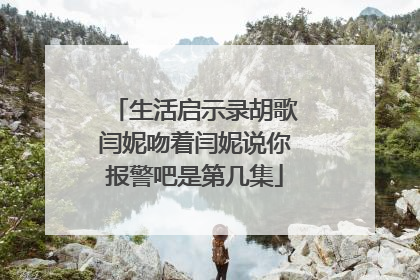 生活启示录胡歌闫妮吻着闫妮说你报警吧是第几集