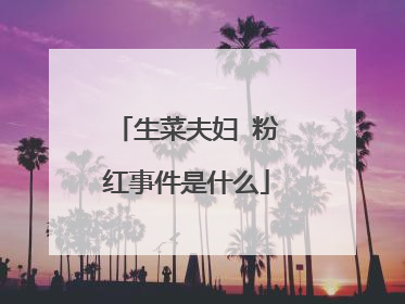 生菜夫妇 粉红事件是什么