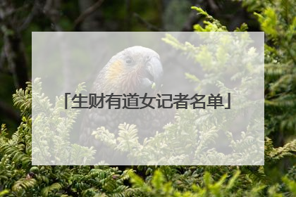 生财有道女记者名单